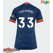 Camiseta Arsenal Riccardo Calafiori #33 Visitante Equipación para mujer 2026-27 manga corta